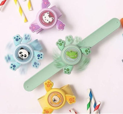 LED Light Spinning Slap Band Cartoon Bracelet for kids